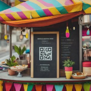 QR code menu signage outside a Food Outlet