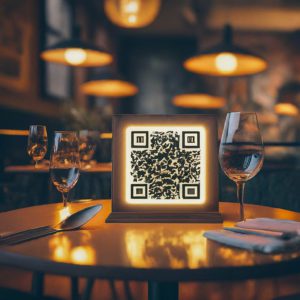 fluorescent QR code for dimly lit restaurants