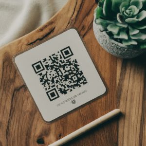 QR code menu in laminated plastic